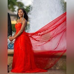 Elegant Red Evening Gown